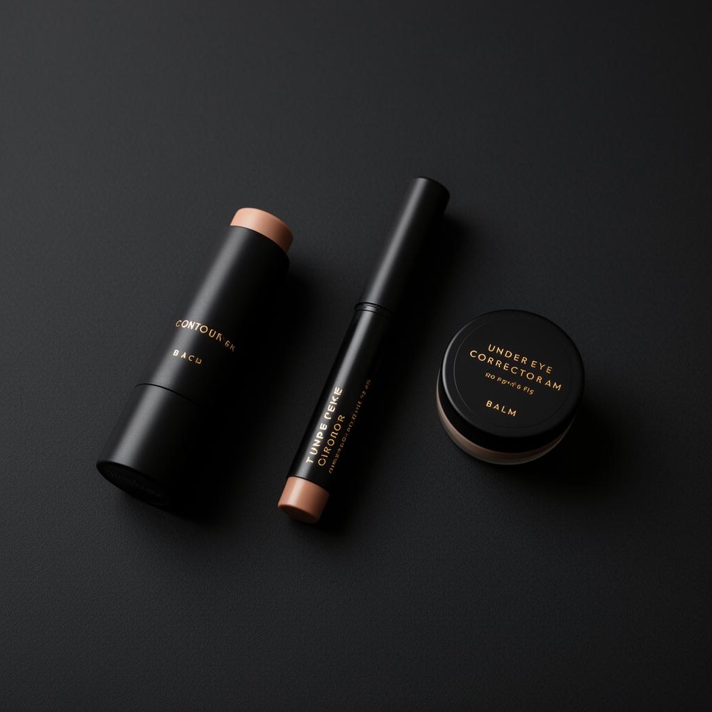 The Main Character Kit — jawline shadow stick, under-eye corrector, and camera glow balm